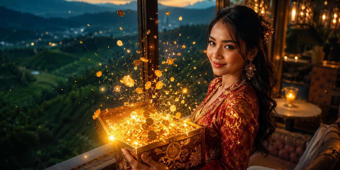 Nuansa kafe yang cozy dengan seseorang mengakses informasi game kasino dari laptop dan kopi