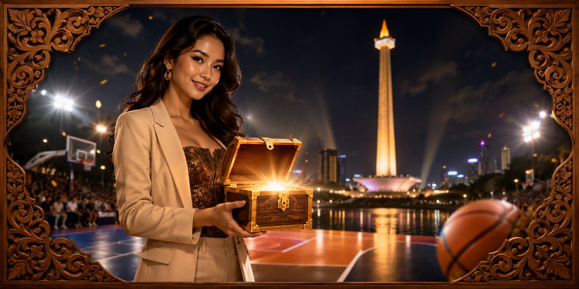 Model Vietnam bersemangat melihat informasi taruhan basket dari layar dengan ekspresi senang